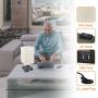 Dimmable 3-Way Touch Control Bedside Lamp,Cotanic Modern Table Lamp with USB Charging Ports,Square Fabric Linen Lampshade,Decorative Nightstand Lamps for Bedroom,E26 LED Bulb Included