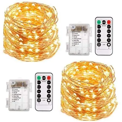 ECOWHO String Lights, 66ft 200 LED Battery Powered Fairy Lights, 8 Lighting Modes, Decorative Warm White Lights for Bedroom, Patio, Garden, Wedding (2 Pack) ECOWHO String Lights, 66ft 200 LED Battery Powered Fairy Lights, 8 Lighting Modes, Decorative Warm White Lights for Bedroom, Patio, Garden, Wedding (2 Pack)