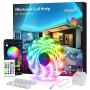 Led Strip Lights, 16.4 ft Bluetooth APP Controller RGB Led Light Strip, 5050 LEDs Music Sync Color Led Strip Lights Kit with Remote and 12V Power Supply for Bedroom, Room, Home Decoration