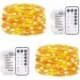 Govee String Fairy Lights, 16.4 Feet Remote Fairy Lights 2 Pack, 50 LEDs Waterproof Flexible String Lights Battery Operated for Bedroom Home Wedding Christmas Festivals Warm White