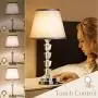 Lifeholder Bedside Lamp, Exquisite Crystal Lamp with Dual USB Ports, Dimmable Touch Lamp Include 2 Edison Bulbs, Gray Fabric Table Lamps for Bedroom,Living Room,Office(Set of 2)