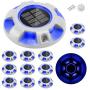 CHINLY Solar Dock Lights Outdoor Waterproof, LED Deck Light Driveway Lights for Marine Pathway Garden Yard Lamdscape Stair Step Markers 12pcs (Blue)