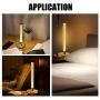 Luxvista Touch Desk Lamp with 1 USB Charging Port and 1 DC Outlet - 5W DC 5V Dimmable Nightlight Wooden Base Perfect Decoration for Bedroom Living Room Nursery (Warm White 2200K, 2-Pack)