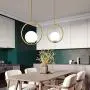 TULUCE Modern One -Light Chandeliers Lighting Metal Opal Glass Shade Pendant Light Vintage Aged Brass Pendant Lamp Fixture for Kitchen Island Dining Room Farmhouse