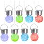 Solpex Hanging Solar Lights Outdoor,8 Pack Christmas Decorative Cracked Glass Ball Light, Solar Powered Waterproof Globe Lighting, Hanging Globe Solar Lights for Garden, Yard, Patio, Lawn, Flower Bed