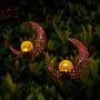 YUNLIGHTS Solar Garden Lights Outdoor, 2 Pack Moon Crackle Glass Globe Solar Stake Lights, IP64 Waterproof LED Solar Powered Garden Lights for Garden Patio Lawn Backyard Pathway Decoration(Warm White)