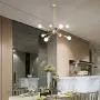 Kostomo Gold Sputnik Chandelier 8 Lights Chandeliers Mid Century Modern Light Fixture Ceiling Lamps for Living Room Electroplated Finish Lights Industrial Brass Pendant Lighting（8lights-Brass）