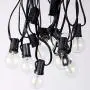 Newpow Outdoor String Lights 100ft with 50+2 Spare Dimmable Shatterproof Waterproof LED G40 Globe Bulbs - Clear Plastic, 1W 60LM 2200K Warm Glow for Indoor/Outdoor Decoration and Lighting -Black Wire