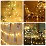 amadecohome Mini Globe String Lights Battery Operated, 8 Modes 50 LED Waterproof Fairy Lights for Bedroom Tapestry Indoor and Outdoor Christmas Tree Party Decoration (Warm White-50LED)