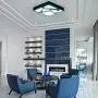 Modern Black Ceiling Lighting Fixture, 30W Flush Mount Black 6500K (Cool White) Square Classic Modern Metal LED Square Ceiling Lamp for Living Room Kitchen Dining Room