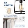 Crystal Flush Mount Ceiling Light, GALTLAP Modern Pendant Lighting Close to Ceiling Light Fixtures, 6'' Square Ceiling Lamp Contemporary Crystal Chandelier for Living Room Kitchen Bedroom