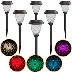 TechSense Solar Pathway Lights Outdoor Waterproof LED Landscape Lights Solar Powered Garden Lights for Lawn, Patio, Yard, Driveway, 6 Pack