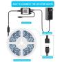 LED Strip Lights, PATIOPTION 16.4ft Waterproof Bluetooth Phone Controller RGB 5050 LED Tape Lights, Music Sync Color Changing LED Strip Lights with Remote for Bedroom, Home Decor, Cabinet, TV, Party