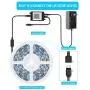 LED Strip Lights, PATIOPTION 16.4ft Waterproof Bluetooth Phone Controller RGB 5050 LED Tape Lights, Music Sync Color Changing LED Strip Lights with Remote for Bedroom, Home Decor, Cabinet, TV, Party