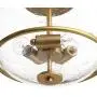 Modern Glass Semi Flush Mount Ceiling Light, Hallway Light Fixtures with Seeded Glass for Dining Room, Bedroom, W12'' x H9''
