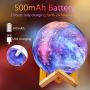 Moon Lamp Kids Night Light, GDPETS Galaxy Lamp 16 Colors 3D Star Moon Light with Wood Stand, Remote & Touch Control USB Rechargeable Perfect Gift for Baby Girls Lover Birthday