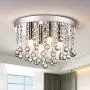 Maxax Crystal Chandelier Lighting Mini Chandelier 4 Lights Flush Mount Ceiling Light for Hallway, Kitchen, Dining Room, Kids Room, Chrome Finish