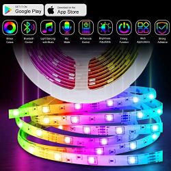 50FT LED Strip Lights,Music Sync LED lights for Bedroom Home Party Decor,RGB Color Changing Rope Light with Remote,Sensitive Built-in Mic App Controlled 12v Ultra Bright,APP+Remote+Mic+3-Button Switch