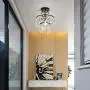 YYJLX Crystal Chandeliers Light Flush Mount Lighting Fixture with Ceiling Lamp for Hallway Bar Kitchen Dining Room Kids Room