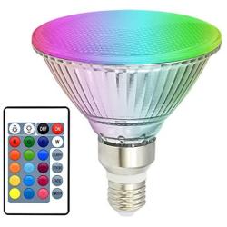 LED PAR38 Flood Light Bulbs 30W, Kuniwa RGB+Warm White Classic Full Glass Color Changing Lighting with Remote Control, Dimmable Spotlight for Home Lawn Decoration, Indoor/Outdoor Waterproof Ip65