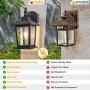 Outdoor Wall Lantern, Dusk to Dawn Sensor Exterior Light Fixture Wall Mount, E26 Socket Matte Black Wall Sconce with Clear Glass Shade, 100% Aluminum, Wall Lamp for Porch Entryway Doorway