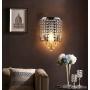 Pathson Crystal Wall Light, Chrome Finish Wall Sconce, Modern K9 Acrylic Crystal Drops Shade Wall Lamp Bedroom Living Room Lighting