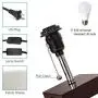 Lifeholder Table Lamp, Nightstand Lamp with USB Charging Port and Warm White Led Bulb, Wooden Claret Base Beside lamp, Modern USB Lamp Perfect for Bedroom, Living Room, or Office