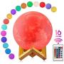 5.9 Inch Moon Lamp Moon Light 3D Printed 16 Colors Night Light for Kids Gift for Women USB Charging and Touch Control Brightness Lunar Lamp Moon Lamp with Stand
