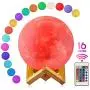 5.9 Inch Moon Lamp Moon Light 3D Printed 16 Colors Night Light for Kids Gift for Women USB Charging and Touch Control Brightness Lunar Lamp Moon Lamp with Stand