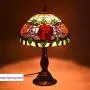 Tiffany Style Table Lamps Roses Flora Desk Light 18 Inches Tall Stained Glass 12 Inches Wide Lamp Shade Vintage Antique Accent Lamp for Living Bedside Room Coffee College Dorm