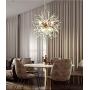 Firework Light Crystal Chandeliers Bubble Lights Sputnik Light Hanging Christmas Lights for Bedroom Dining Room Lighting fixtures 8-Lights in Gold