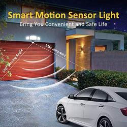 GSBLUNIE Motion Sensor Lights Outdoor,3 Adjustable Heads Dusk to Dawn Security Lights Motion Sensor Outdoor IP65 Waterproof