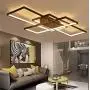LED Living Room Dining Room Flush Mount Ceiling Light Fixtures Ceiling Hanging Lighting Dimmable Remote Acrylic Chandeliers Modern Designer 3 Rectangle Hotel Lobby Kitchen Bedroom (Black, L43.3 in)