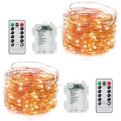 Fairy Lights Battery Operated 20 Feet 60 Led Firefly String Lights with Remote and Timer 8 Lighting Modes Waterproof Twinkle Lights for Crafts Bedroom Garden Party Christmas Warm White 2 Pack