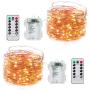 Fairy Lights Battery Operated 20 Feet 60 Led Firefly String Lights with Remote and Timer 8 Lighting Modes Waterproof Twinkle Lights for Crafts Bedroom Garden Party Christmas Warm White 2 Pack