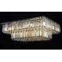 SILJOY Modern Rectangular Raindrop Crystal Chandelier Lighting Modern Flush Mount Ceiling Light Fixture for Dining Room Living Room L31.5'' x W 23.6'' x H14''