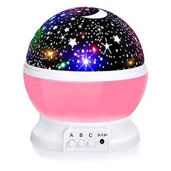 Star Night Light for Kids, 12 Color Changing Lights Modes with USB Cable, 360°Rotating Moon Star Projector Desk Lamp for Bedroom Party Decor & Girls Birthday Gift