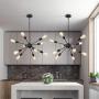 LIGHTESS Sputnik Pendant 10 Light Modern Sputnik Chandelier Light Vintage Black Semi Flush Mount Ceiling Light for Kitchen Living Room, E26 Base (Bulb Not Included)