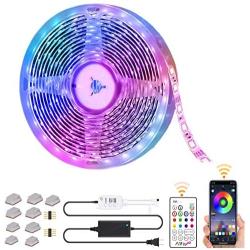 LED Strip Lights, Bluetooth Lights Music Sync Color Changing Rope Light SMD 5050 RGB Strip for Bedroom, Kitchen, Party (16.4ft)
