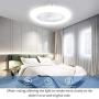 Sunifier Bladeless Ceiling Fan with Light, Remote Control Low Profile Modern Ceiling Fan with Lights, 3 Colors Flush Mount Ceiling Fan with Light for Living Room Bedroom Kitchen (White)