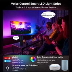 Smart WiFi LED Strip Lights Works with Alexa 16.4ft Color Changing Sync to Music Mood Lighting Tape Lights, 16 Million RGB SMD 5050 Flexible Rope Light for Bedroom, Kitchen, TV, Party for iOS&Android