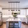 PUZHI HOME Mason Jar Pendant Lights, 5-Light Farmhouse Kitchen Island Light Rustic Chandelier Barn Pendant Lighting Ceiling Lamp for Kitchen Farm Barn Diningroom