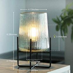 Battery Operated Table Lamp with Timer, Cordless Lamps for Home Decor, Battery Powered Nightlight with LED Bulb, Decorative Lights for Living Room Bedroom Tabletop Entryway Centerpiece Gift(S-Aqua)