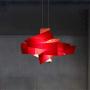 RUNNUP Modern Acrylic Pieces Stacked Irregular Pendant Light Fixture Creative LED Hanging Ceiling Lamp for Living Room Office Hotel Hallway Foyer Entry Way Romantic Deco,Red