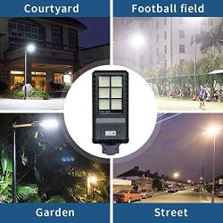 300W Solar Street Light Dusk to Dawn,Parking Lot Lights 24000mAH Iron Phosphate Battery LED Outdoor Lighting,22000Lm Light/PIR Motion Sensor for Garage,Patio,Garden,Driveway