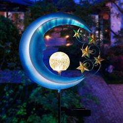 Solar Powered Garden Lights -  Outdoor Decorative Moon Light - Metal Waterproof Solar Garden Light for Pathway, Lawn, Patio, Yard