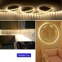 JUNWEN Flexible LED Strip Lights, Warm White,16.4ft 300LEDS 2835 LED Ribbon, String Light, 12V Tape Lights, Non Waterproof, Under Cabinet Childrens Rooms Hallway Staircase Corridor Collectable