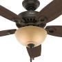 HUNTER 53091 Builder Deluxe Indoor Ceiling Fan with LED Light and Pull Chain Control, 52'', New Bronze