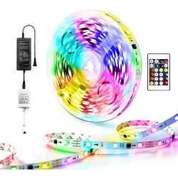 Dreamcolor Led Lights 16.4ft RGBIC Rainbow Multicolor dalattin Led Strip Lights with 24 Keys Remote Controller Led Strip Lights,1 Roll of 16.4ft