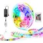 Dreamcolor Led Lights 16.4ft RGBIC Rainbow Multicolor dalattin Led Strip Lights with 24 Keys Remote Controller Led Strip Lights,1 Roll of 16.4ft